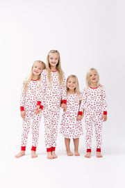 Holy Pals Two Piece He First Loved Us Red PJ Long Sleeve Set Cotton