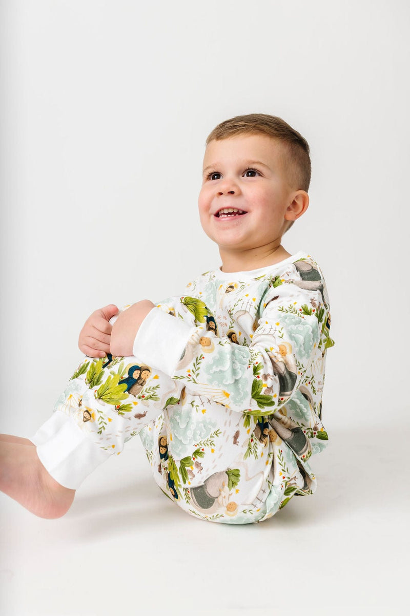 Holy Pals Two Piece He Is Risen PJ Long Sleeve Set Cotton