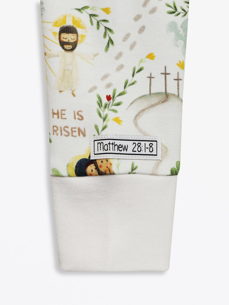 Holy Pals Two Piece He Is Risen PJ Long Sleeve Set Cotton