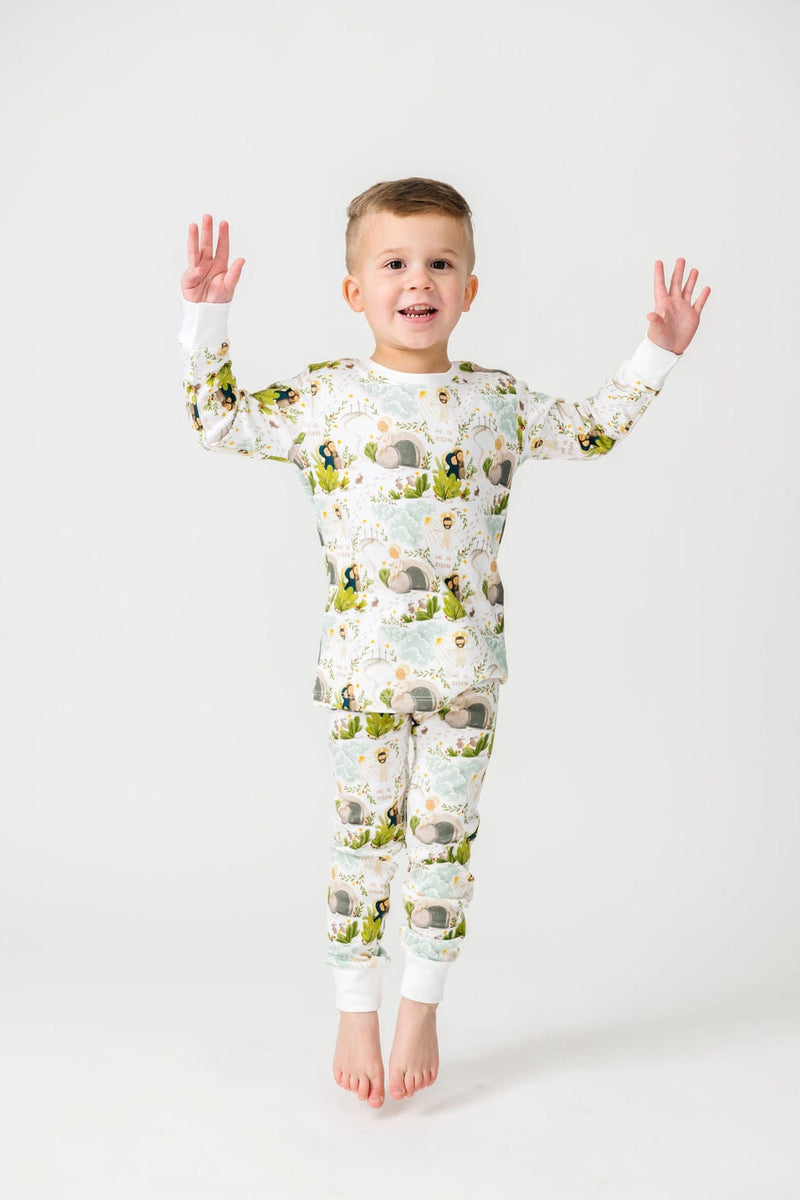 Holy Pals Two Piece He Is Risen PJ Long Sleeve Set Cotton