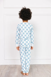 Holy Pals Two Piece Jesus Is King Blue PJ Long Sleeve Set Bamboo