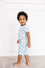 Holy Pals Two Piece Jesus Is King Blue PJ Shorts Set Bamboo
