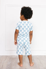 Holy Pals Two Piece Jesus Is King Blue PJ Shorts Set Bamboo