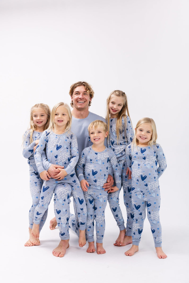 Holy Pals Two Piece John 3:16 Blue Long Sleeve Set Bamboo