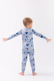 Holy Pals Two Piece John 3:16 Blue Long Sleeve Set Bamboo