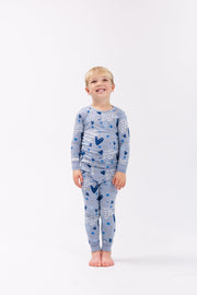 Holy Pals Two Piece John 3:16 Blue Long Sleeve Set Bamboo