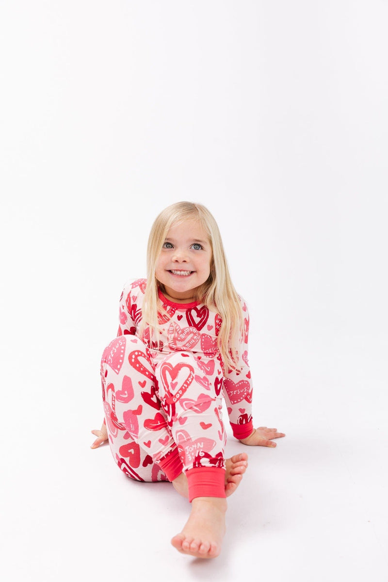 Holy Pals Two Piece John 3:16 Pink Long Sleeve Set Bamboo