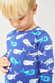 Holy Pals Two Piece Jonah Blue PJ Long Sleeve Set Cotton