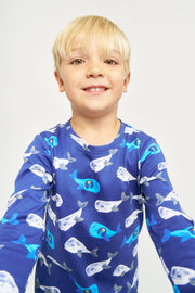 Holy Pals Two Piece Jonah Blue PJ Long Sleeve Set Cotton