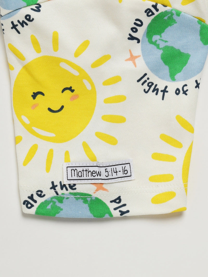 Holy Pals Two Piece Light of the World Short Sleeve Set Cotton