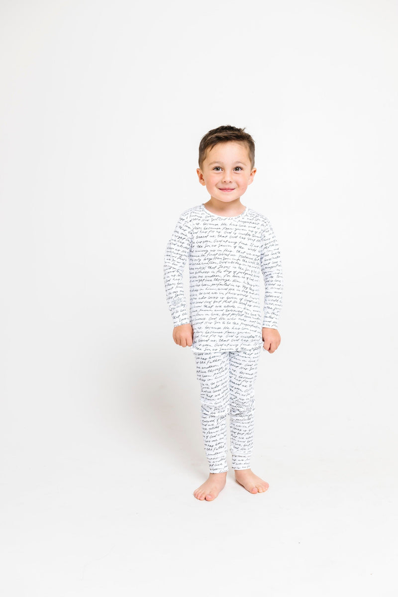 Holy Pals Two Piece Love One Another PJ Long Sleeve Set Cotton