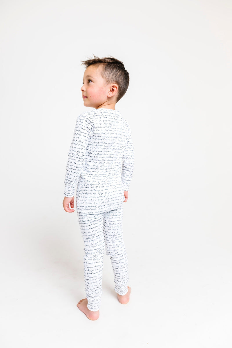 Holy Pals Two Piece Love One Another PJ Long Sleeve Set Cotton