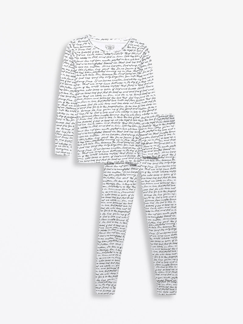 Holy Pals Two Piece Love One Another PJ Long Sleeve Set Cotton