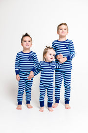Holy Pals Two Piece No Greater Love Blue PJ Long Sleeve Set Cotton