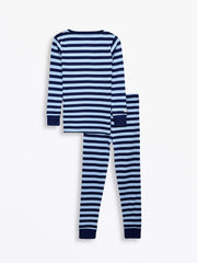 Holy Pals Two Piece No Greater Love Blue PJ Long Sleeve Set Cotton