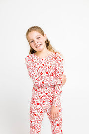 Holy Pals Two Piece No Greater Love Pink PJ Long Sleeve Set Bamboo