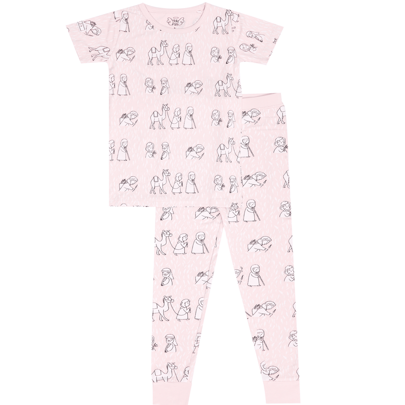 Holy Pals Two Piece Ruth & Naomi PJ Short Sleeve & Pants Set Bamboo