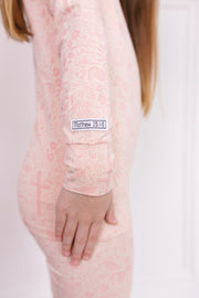 Holy Pals Two Piece Salvation Garden Pink PJ Long Sleeve Set Bamboo