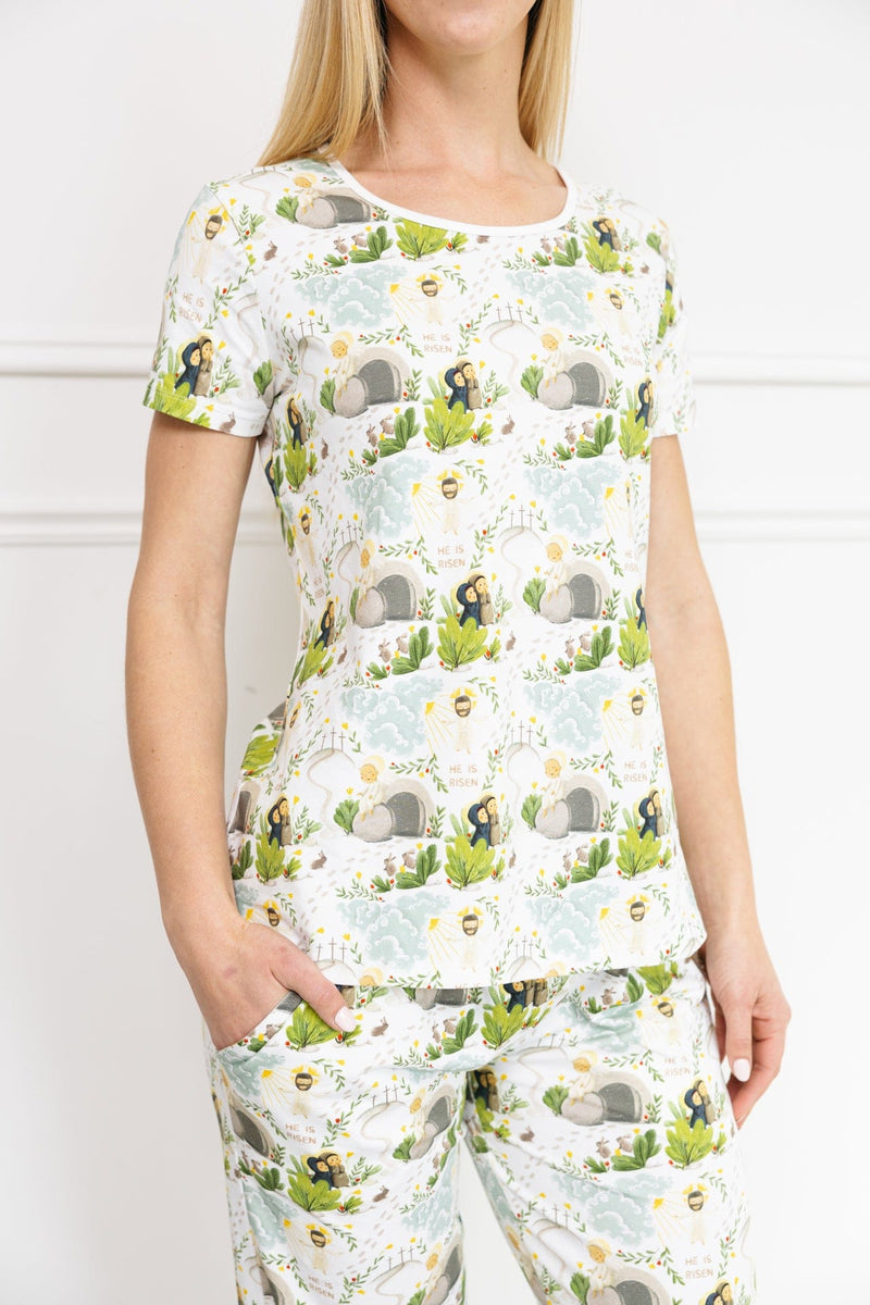 Holy Pals Women's He Is Risen Women's PJ Relaxed Set Cotton