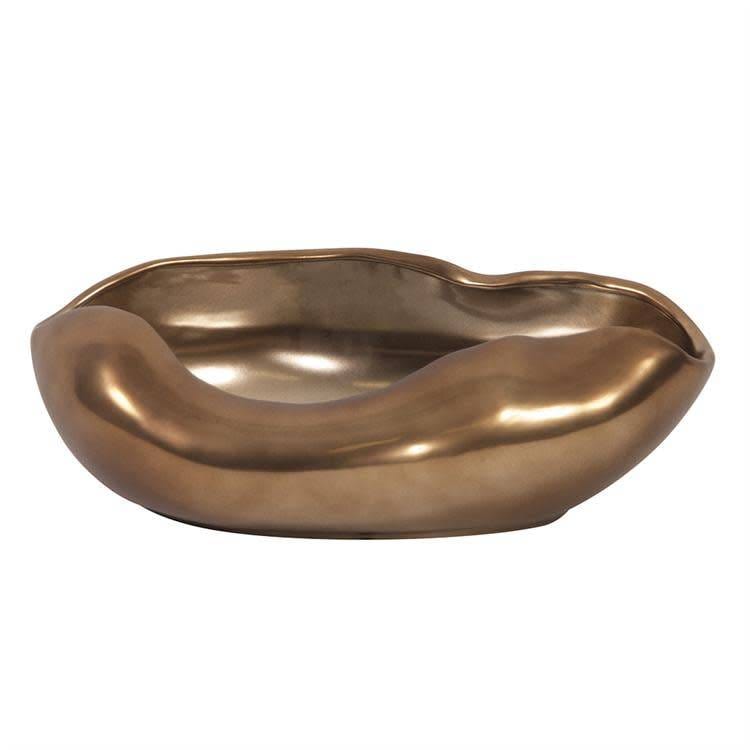 HOWARD ELLIOTT Bowls Matte Bronze Abstract Ceramic Bowl