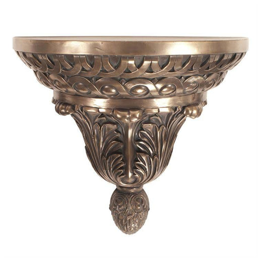 HOWARD ELLIOTT Ornate Rounded Wall Shelf with Bronze Finish