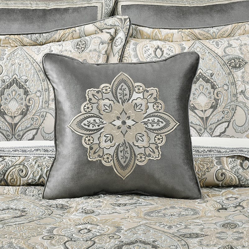 J. Queen New York Decorative Coordinate Pillows Annabelle 18" Square Embellished Decorative Throw Pillow