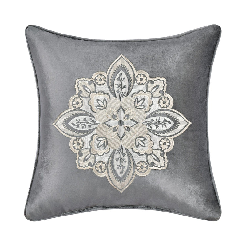 J. Queen New York Decorative Coordinate Pillows Annabelle 18" Square Embellished Decorative Throw Pillow