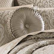 J. Queen New York Decorative Coordinate Pillows Astoria Tufted Round Decorative Throw Pillow