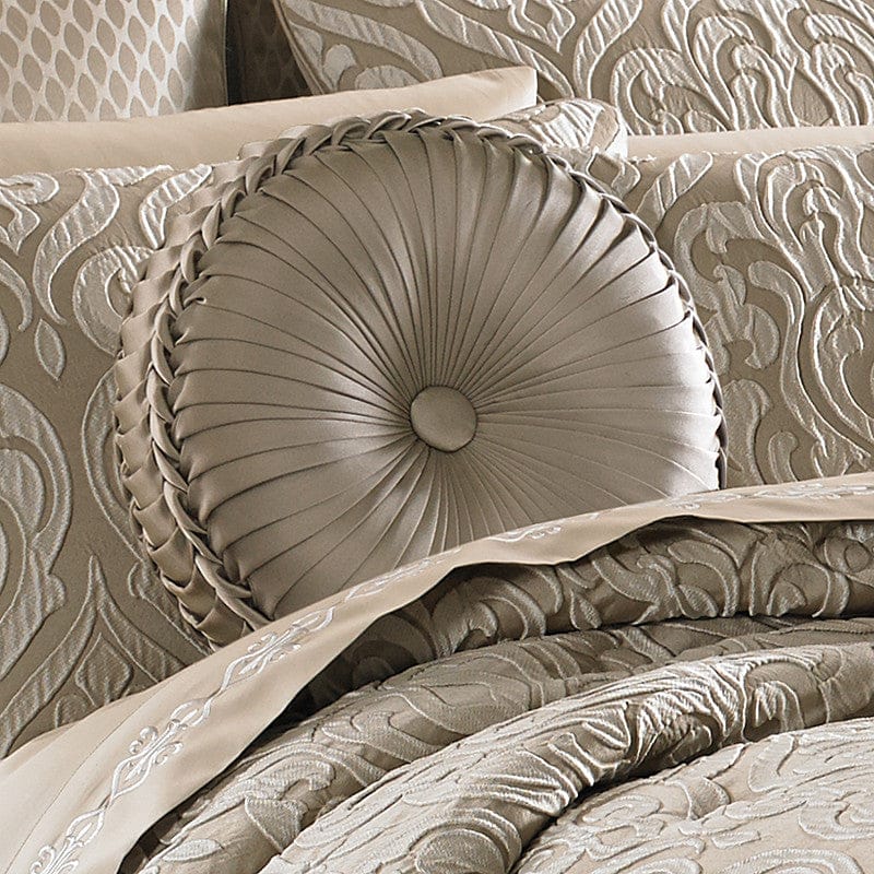 J. Queen New York Decorative Coordinate Pillows Astoria Tufted Round Decorative Throw Pillow