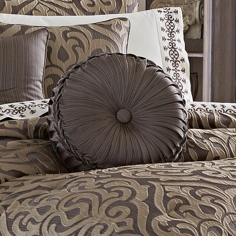 J. Queen New York Decorative Coordinate Pillows Astoria Tufted Round Decorative Throw Pillow