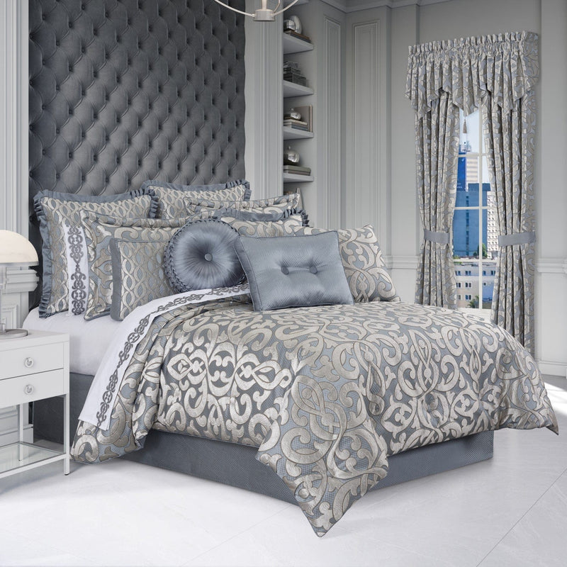 J. Queen New York Decorative Coordinate Pillows Barocco 20" Square Embellished Decorative Throw Pillow