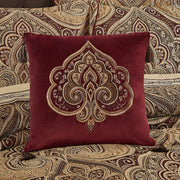 J. Queen New York Decorative Coordinate Pillows Bordeaux 18" Square Embellished Decorative Throw Pillow