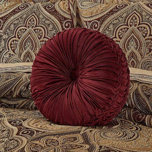 J. Queen New York Decorative Coordinate Pillows Bordeaux Tufted Round Decorative Throw Pillow