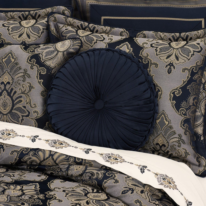 J. Queen New York Decorative Coordinate Pillows Bradley Tufted Round Decorative Throw Pillow