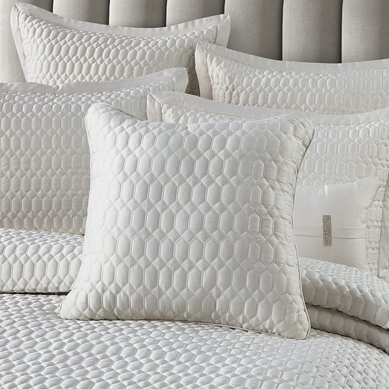 J. Queen New York Decorative Coordinate Pillows Brilliance 20" Square Quilted Decorative Throw Pillow