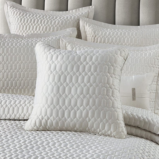 J. Queen New York Decorative Coordinate Pillows Brilliance 20" Square Quilted Decorative Throw Pillow