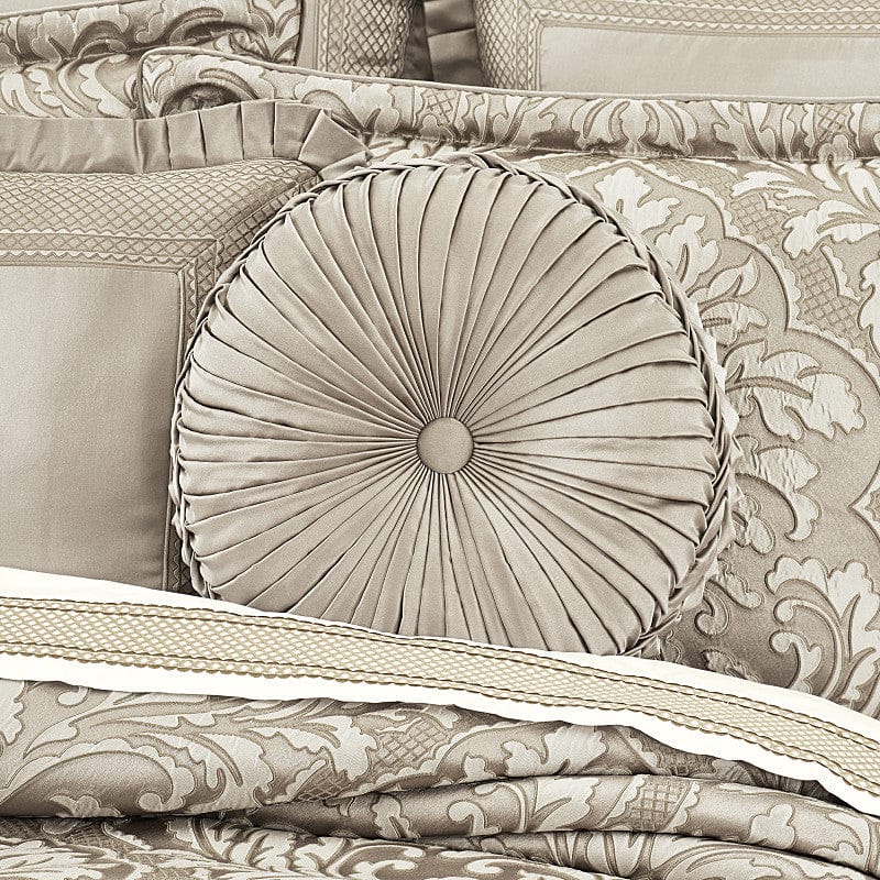 J. Queen New York Decorative Coordinate Pillows Brunello Tufted Round Decorative Throw Pillow