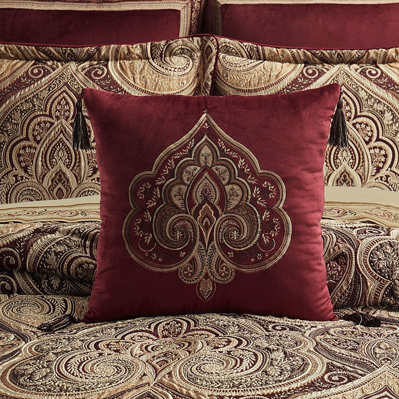 J. Queen New York Decorative Coordinate Pillows Calistoga 18" Square Embellished Decorative Throw Pillow