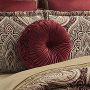 J. Queen New York Decorative Coordinate Pillows Calistoga Tufted Round Decorative Throw Pillow