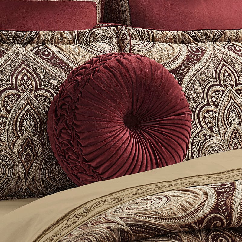 J. Queen New York Decorative Coordinate Pillows Calistoga Tufted Round Decorative Throw Pillow