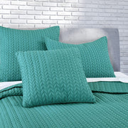 J. Queen New York Decorative Coordinate Pillows Cayman 20" Square Quilted Decorative Throw Pillow