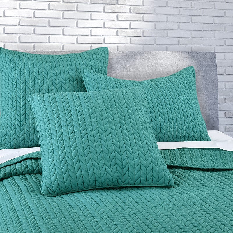 J. Queen New York Decorative Coordinate Pillows Cayman 20" Square Quilted Decorative Throw Pillow
