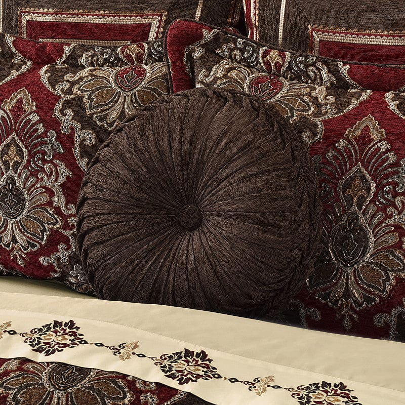 J. Queen New York Decorative Coordinate Pillows Cerino Tufted Round Decorative Throw Pillow