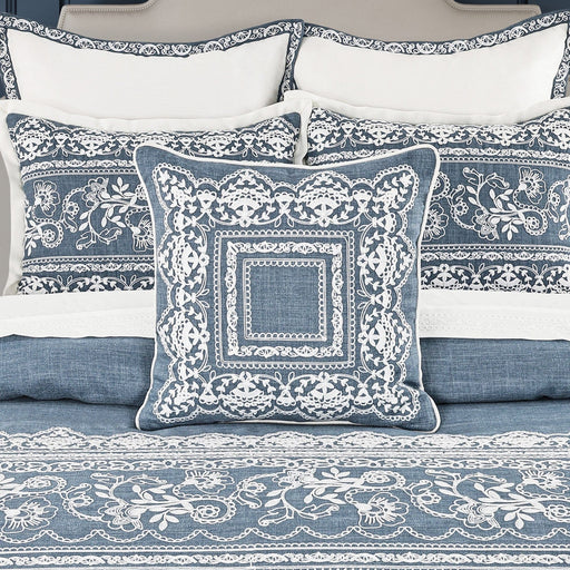 J. Queen New York Decorative Coordinate Pillows Chantalee 18" Square Embroidered Decorative Throw Pillow