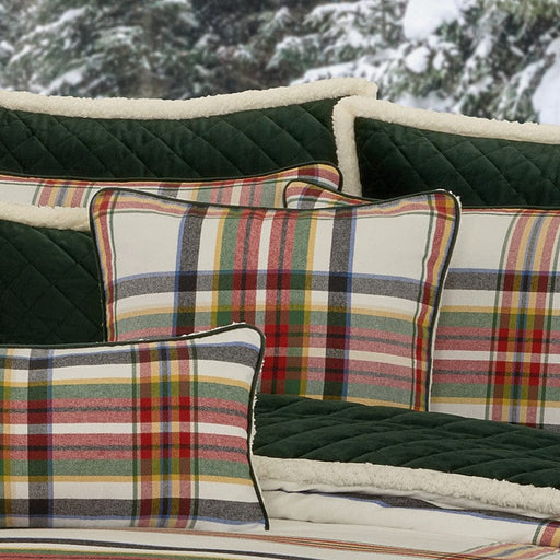 J. Queen New York Decorative Coordinate Pillows Christopher Plaid 20" Square Decorative Throw Pillow