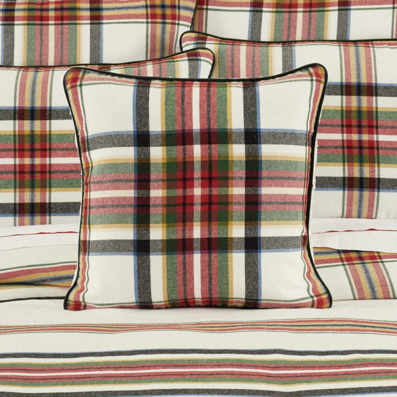 J. Queen New York Decorative Coordinate Pillows Christopher Plaid 20" Square Decorative Throw Pillow