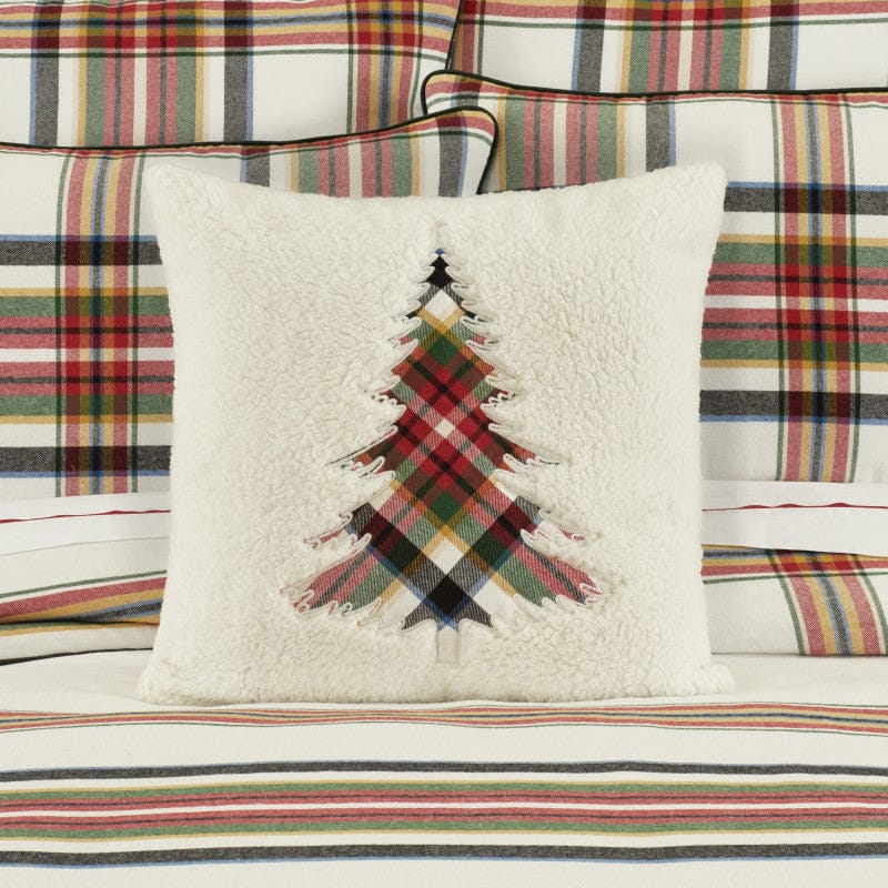 J. Queen New York Decorative Coordinate Pillows Christopher Plaid 20" Square Embellished Decorative Throw Pillow
