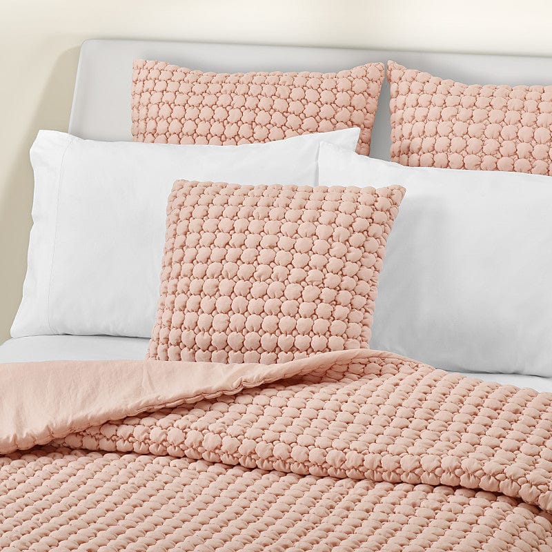 J. Queen New York Decorative Coordinate Pillows Cloud Puff 20" Square Quilted Decorative Throw Pillow