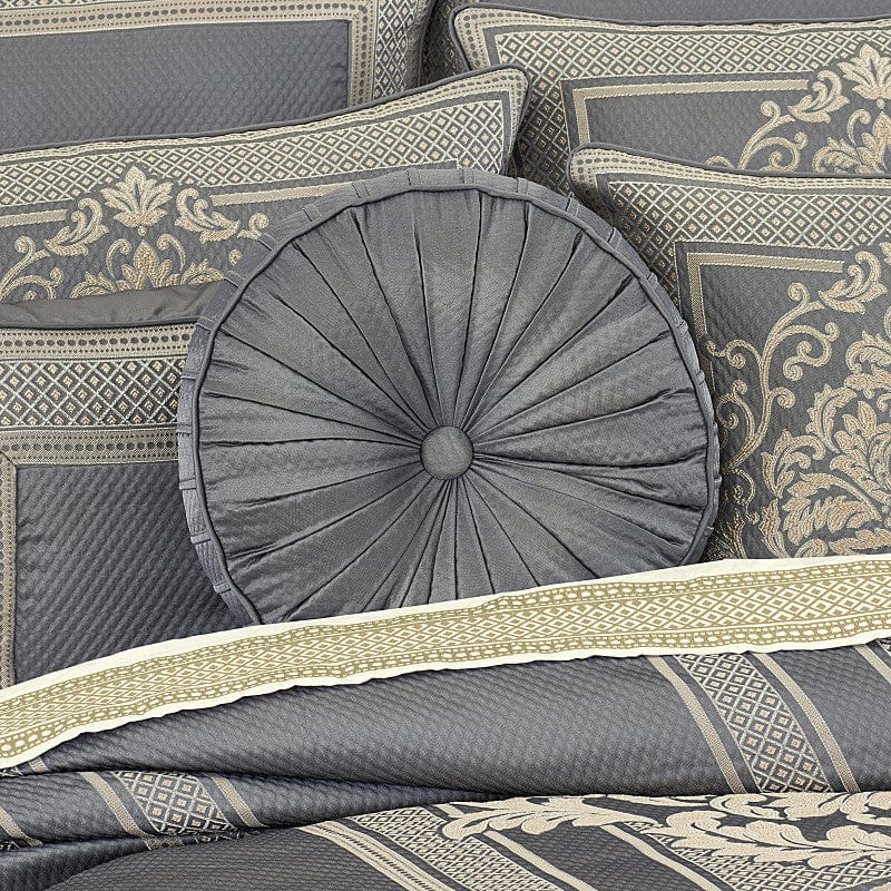 J. Queen New York Decorative Coordinate Pillows Excelsior Tufted Round Decorative Throw Pillow