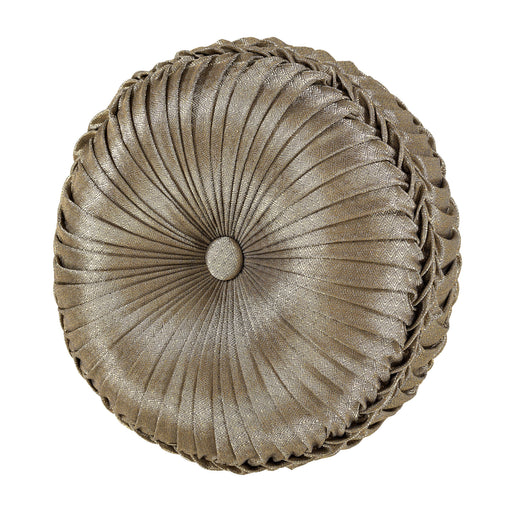 J. Queen New York Decorative Coordinate Pillows Glimmerstone Tufted Round Decorative Throw Pillow